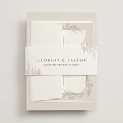 "Etched Frame" - Wedding Invitations in Eggshell by Robert and Stella - Assembled with Belly Band