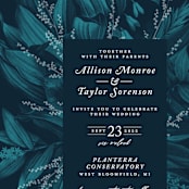 "Moonlit Garden" - Wedding Invitations in Twilight by GeekInk Design - Close-Up