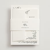 "Floral Cascade" - Wedding Invitations in Alpine by Pixel and Hank - Assembled with Belly Band