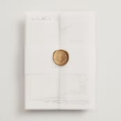 "Floral Cascade" - Wedding Invitations in Alpine by Pixel and Hank - Assembled with Vellum Wrap and Wax Seal