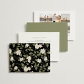 "Vintage Print" - Wedding Invitations in Licorice by GeekInk Design - Back of Card Options