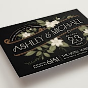 "Vintage Print" - Wedding Invitations in Licorice by GeekInk Design - Detail