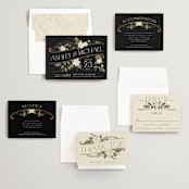 "Vintage Print" - Wedding Invitations in Licorice by GeekInk Design - Invitation Suite