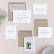"Cummings" - Wedding Invitations in Cotton by Amy Kross - Invitation Suite