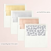 "Greenery Banner" - Wedding Invitations in Navy by Susan Moyal - Envelope Liner Options