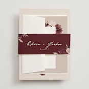 "Emyn" - Wedding Invitations in Burgundy by Itsy Belle Studio - Assembled with Belly Band