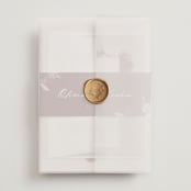 "Emyn" - Wedding Invitations in Burgundy by Itsy Belle Studio - Assembled with Vellum Wrap and Wax Seal