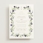 "Wildflower Trellis" - Wedding Invitations in Iris by Everett Paper Goods - Front
