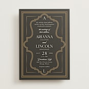 "Arabesque" - Wedding Invitations in Obsidian by Robert and Stella - Front