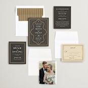 "Arabesque" - Wedding Invitations in Obsidian by Robert and Stella - Invitation Suite