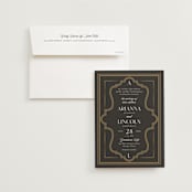 "Arabesque" - Wedding Invitations in Obsidian by Robert and Stella - Invitation with Envelope