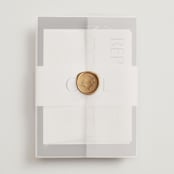 "love love love" - Wedding Invitations in Onyx by Robert and Stella - Assembled with Vellum Wrap and Wax Seal