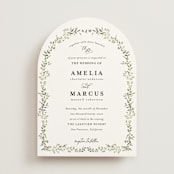 "Monogramed Arch" - Wedding Invitations in Sage by Susan Moyal - Front
