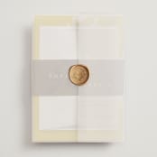 "Sophia" - Wedding Invitations in Sunshine by Ani Somi - Assembled with Vellum Wrap and Wax Seal