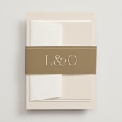 "Understated Elegance" - Wedding Invitations in Buttercream by Brandy Folse - Assembled with Belly Band