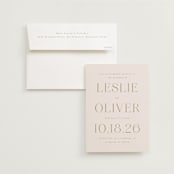 "Understated Elegance" - Wedding Invitations in Buttercream by Brandy Folse - Invitation with Envelope