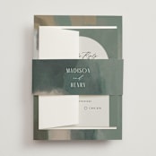 "Verdant" - Wedding Invitations in Moss by Nicoletta Savod - Assembled with Belly Band
