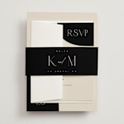 "Contour" - Wedding Invitations in Ecru by Erica Krystek - Assembled with Belly Band