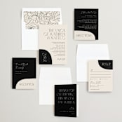 "Contour" - Wedding Invitations in Ecru by Erica Krystek - Invitation Suite