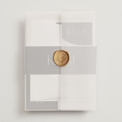 "Contour" - Wedding Invitations in Ecru by Erica Krystek - Assembled with Vellum Wrap and Wax Seal