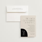 "Contour" - Wedding Invitations in Ecru by Erica Krystek - Invitation with Envelope