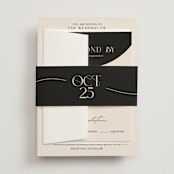 "Engraved" - Wedding Invitations in Charcoal by Claudia Orengo - Assembled with Belly Band