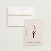 "Engraved" - Wedding Invitations in Charcoal by Claudia Orengo - Invitation with Envelope