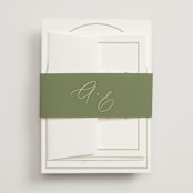 "Amelia" - Wedding Invitations in Olive by Kristie Kern - Assembled with Belly Band
