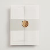 "Amelia" - Wedding Invitations in Olive by Kristie Kern - Assembled with Vellum Wrap and Wax Seal