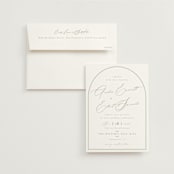 "Amelia" - Wedding Invitations in Olive by Kristie Kern - Invitation with Envelope
