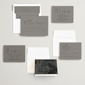 "The Ultimate After Party" - Wedding Invitations in Fog by Becky Nimoy - Invitation Suite
