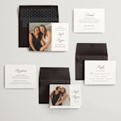 "Simply Classic" - Wedding Invitations in Ebony by Laura Hamm - Invitation Suite