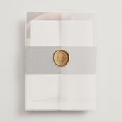 "Simply Classic" - Wedding Invitations in Ebony by Laura Hamm - Assembled with Vellum Wrap and Wax Seal