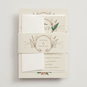 "Charming" - Wedding Invitations in Almond by GeekInk Design - Assembled with Belly Band