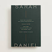 "Top to Bottom" - Wedding Invitations in Evergreen by Kindred Fields - Front