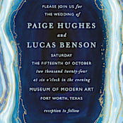 "Gilt Agate" - Wedding Invitations in Navy by Kaydi Bishop - Close-Up