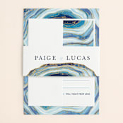 "Gilt Agate" - Wedding Invitations in Navy by Kaydi Bishop - Assembled