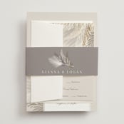 "Pampas & Palms" - Wedding Invitations in Ash by Kaydi Bishop - Assembled with Belly Band