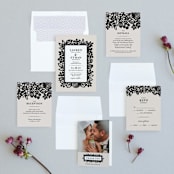 "Modern Floral Frame" - Wedding Invitations in Champagne by Faith Harlow - Invitation Suite
