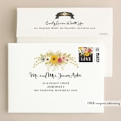 "Plentiful Blossoms" - Wedding Invitations in Soft Peach by Faith Harlow - FREE Recipient Addressing
