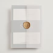 "Arched Pampas" - Wedding Invitations in Basil by Kaydi Bishop - Assembled with Vellum Wrap and Wax Seal