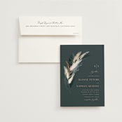"Arched Pampas" - Wedding Invitations in Basil by Kaydi Bishop - Invitation with Envelope