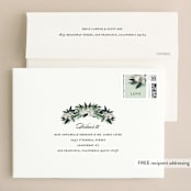 "Wall Flower" - Wedding Invitations in Greenery by Jennifer Postorino - FREE Recipient Addressing