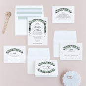 "Wall Flower" - Wedding Invitations in Greenery by Jennifer Postorino - Invitation Suite