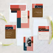 "painted colorblock" - Wedding Invitations in Poppy by Angela Marzuki - Invitation Suite