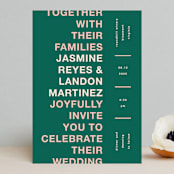 "Bold Type" - Wedding Invitations in Parrot by Owl and Toad - Front
