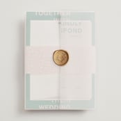 "Bold Type" - Wedding Invitations in Parrot by Owl and Toad - Assembled with Vellum Wrap and Wax Seal