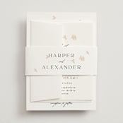 "Soar" - Wedding Invitations in Cream by Phrosné Barwood - Assembled with Belly Band