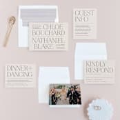 "Landscape" - Wedding Invitations in Champagne by Kelly Schmidt - Invitation Suite