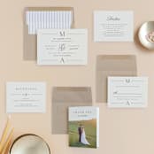 "Classic Monogram" - Wedding Invitations in Cream by Carolyn MacLaren - Invitation Suite